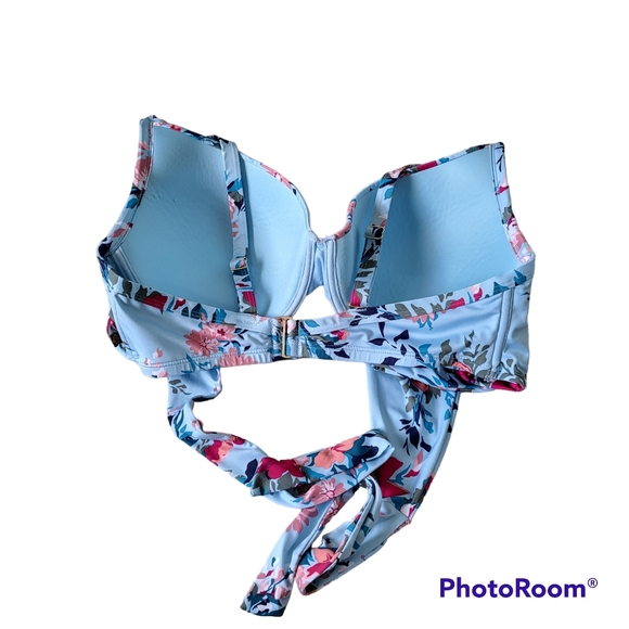 COPY - D Cup Aqua La Vie En Rose Underwire Wrap Bikini Top - Picture 3 of 5